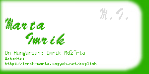 marta imrik business card